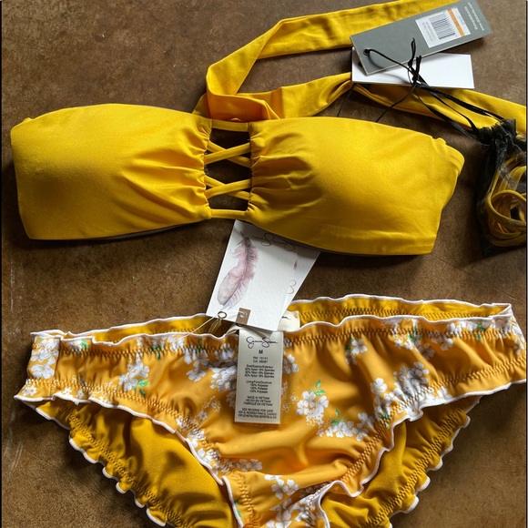 NWT yellow bikini swimsuit set - Picture 2 of 7